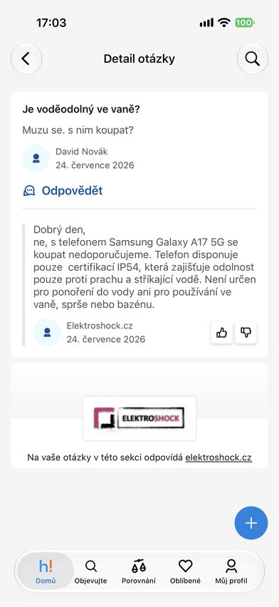 Heureka — detail dotazu