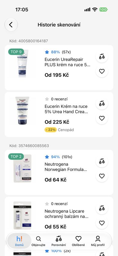 Heureka — historie skenování