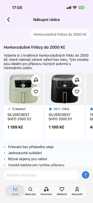 Heureka — AI nákupní rádce — výsledek