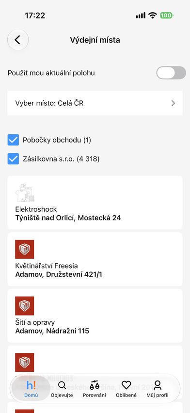 Heureka — výdejní místa