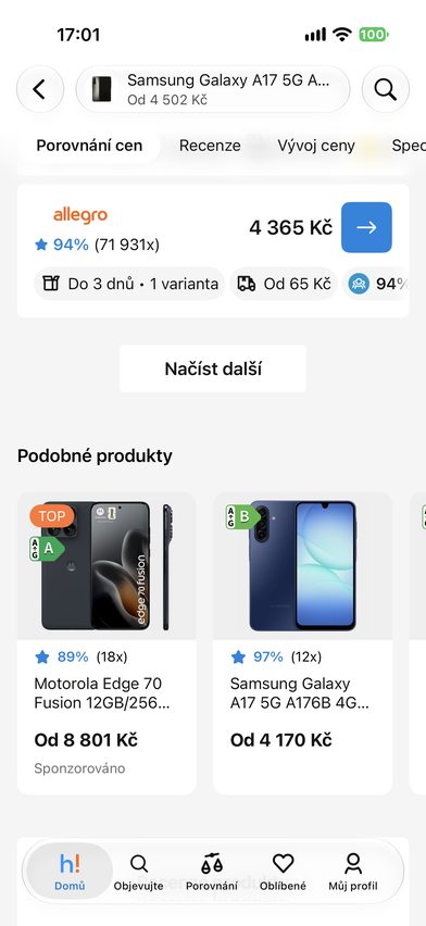 Heureka — podobné produkty